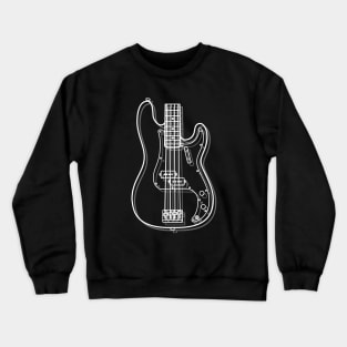 P-Style Bass Guitar Body Outline Dark Theme Crewneck Sweatshirt